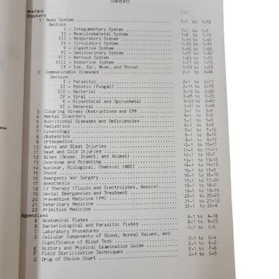 US Army Special Forces Medical Handbook, ST 31-91B, US Military Field Manual