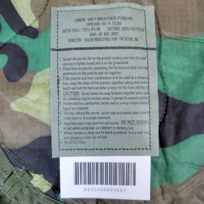 US Military Issue Woodland Poncho Liners NEW/Unissued