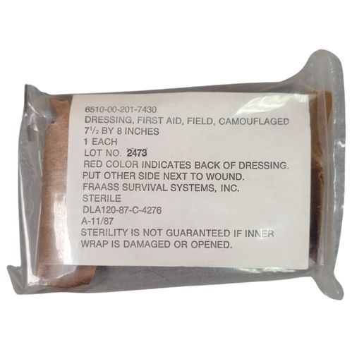 US Military 7.5" x 8" Camouflaged First Aid Dressing Bandage