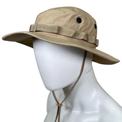 Khaki US Military Boonie Hat, Wide Brim