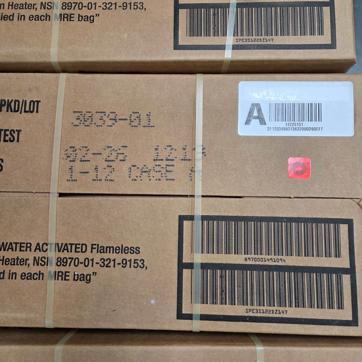 Military Issue MRE Case (2026 Inspection Date), Type: Case A