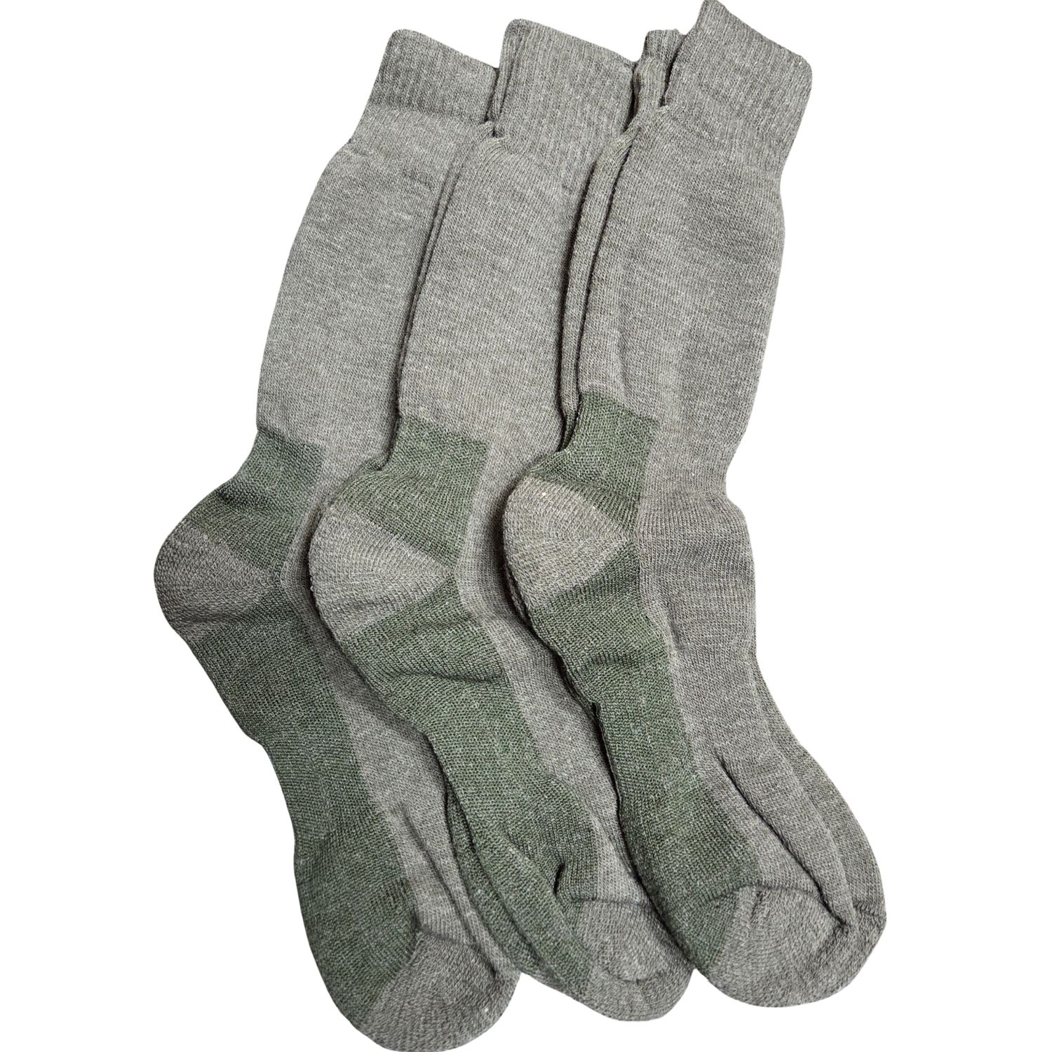 Greek Army Heavy Cotton Boot Socks, 3 Pairs, Color: Green