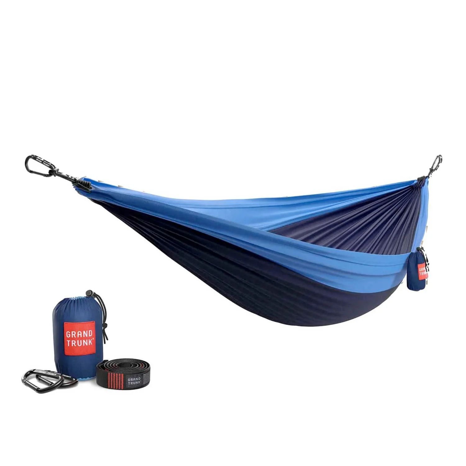 Grand Trunk Double Hammock, Color: Navy/Light Blue