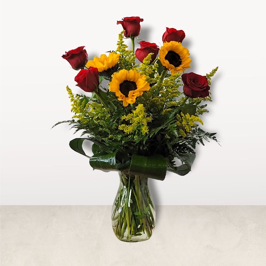 Roses and Sunflowers