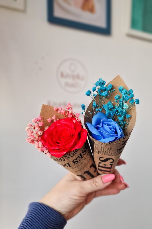 Mini Bukiecik z różą mydlaną