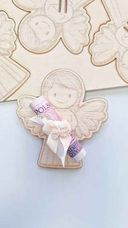 Prezent Komunijny- aniołek na pieniążek