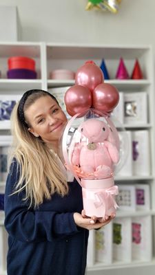 Balon z pluszowym misiem mały