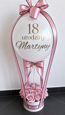 Flowerbox urodzinowy z balonem