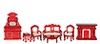 1/24 In Living Room Set, 7Pc/Cs AZT0252
