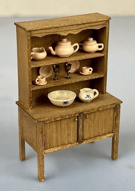 1/24th Cabinet with Dishes, Pottery and Goblets ch22717