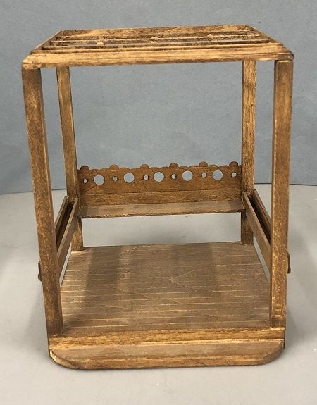 1/24th Brown Wood Freestanding Pergola with Seating mc4828