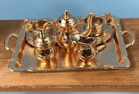 "Gold" Metal Tea Set 31823