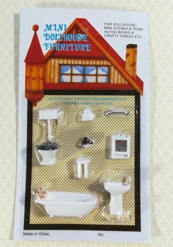 1/4" Quarter Scale Bathroom Set Toilet Sink Bathtub 527262