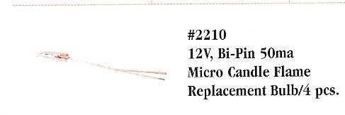 12V, Bi-Pin 50ma Micro Candle Flame Replacement Bulb/4pcs HW2210