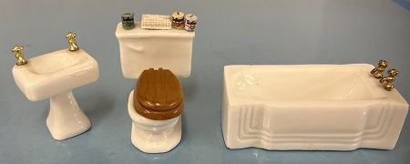 1/24th White Bathroom Set mc05643