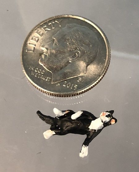 1/48th Black and White Cat on Its Back mc0701