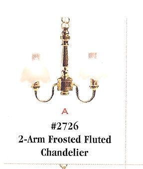 2-Arm Frosted Fluted Chandelier HW2726