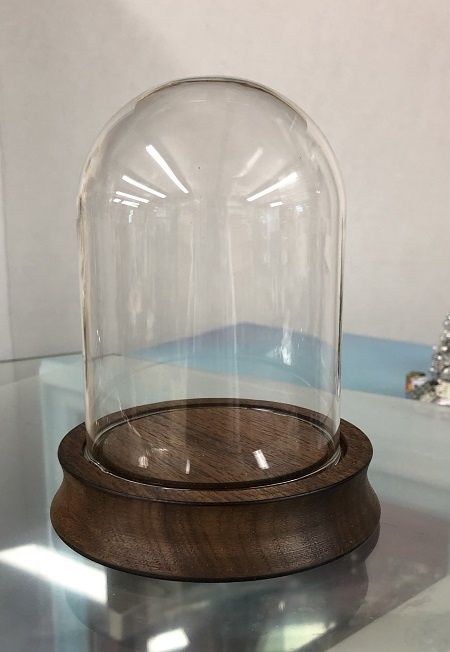 3 1/2" Tall Dome with Walnut Base smalldomeone
