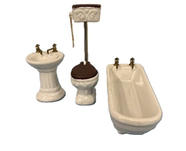 3 Piece Bath Tub, Basin, and Sink in White mc559x