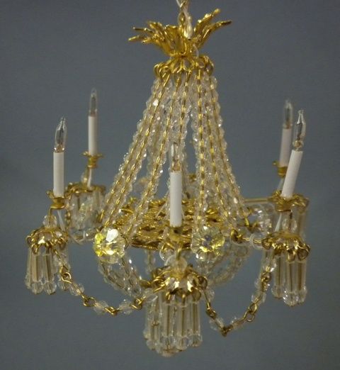 "Serena" Chandelier with Crystal Chains PTuckerSerenawithchains