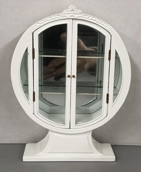 "Swanson" Round Display Case White BES2758W
