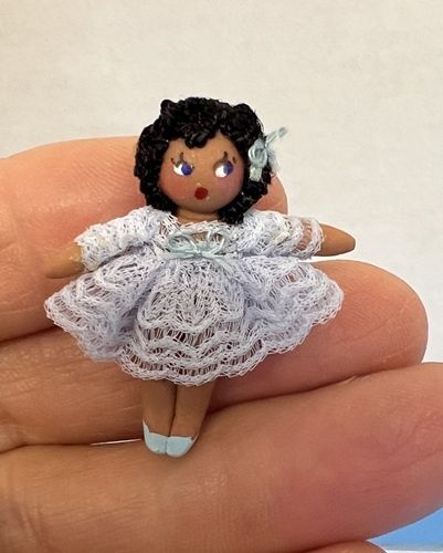 1 1/2" Doll Dressed in Blue nc0383