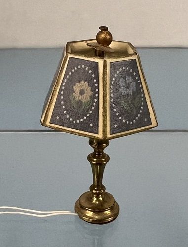 1/24th Brass Lamp with Blue Shade MC031113E