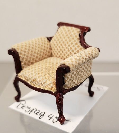 1/24th Mahogany Side Chair with Light Brown Upholstery S1911fdbmh