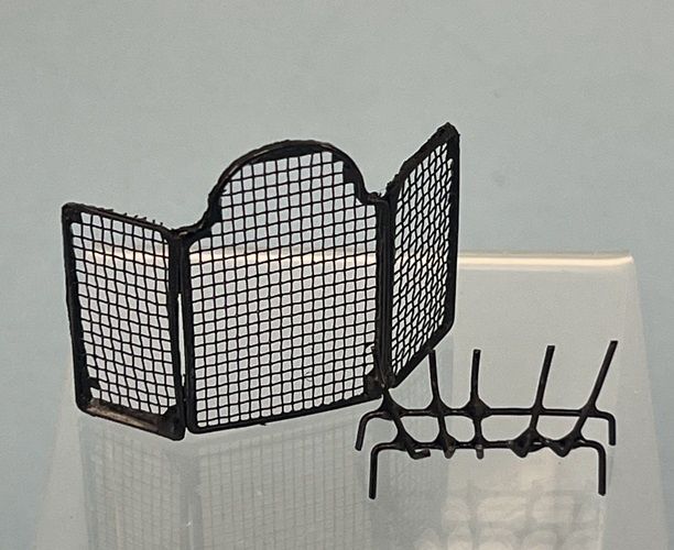 1/24th Scale Fire Screen and Wood Holder mc47x