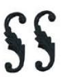 1101 S-Hook, Black, 4/pkg. hw1101