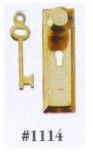 1114 Knob w/Key Plate, Gold Plated Brass. 2/Pkg. hw1114