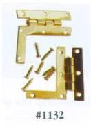 1132 Solid Brass "HL" Hinge, 4/Pkg. w/28 Nails hw1132