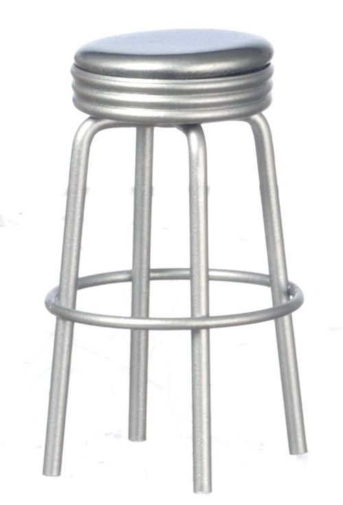 AZT5923 1950"s Style Silver Stool