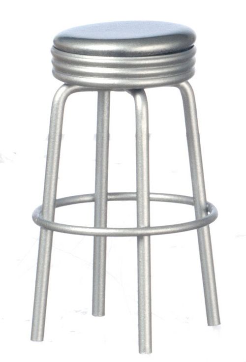 AZT5923 1950"s Style Silver Stool