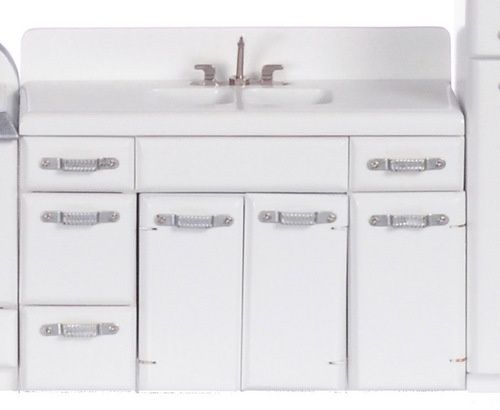 AZT5014 1950'S Double Sink, White