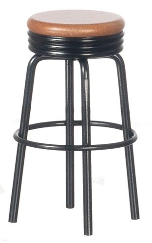 AZT4241 1950'S Stool, Black/Oak