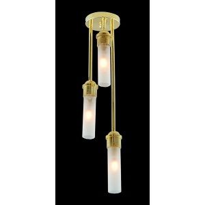 CR2S14024 Brass Light w/3 Frosted Tube Shades
