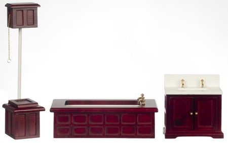 3 pc Victorian Mahogany Bathroom Set AZD6407