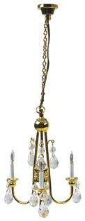 3-Arm Brass/Crystal Chandelier HW2810