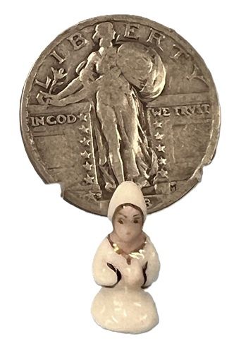3/4" Tall Half Doll in Porcelain by Renee' Derra mc031770