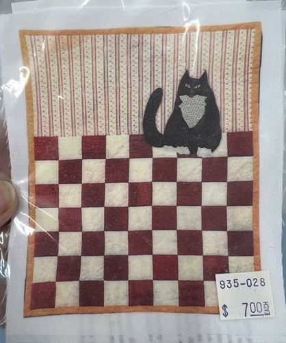 "Mini Magic Fun Faux Tops" Kit--Black Cat on Red Checkerboard cn935028