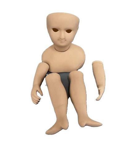 "Smiling Bru" 8" Tall Doll with Eyes Cut Out for Glass Eyes ps044a