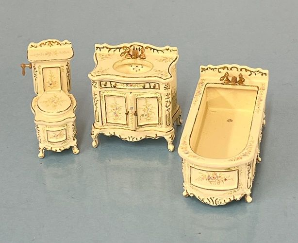 1/24th Bespaq Grand Traditional 3 PC Bathroom Set - Cream bes5341wf