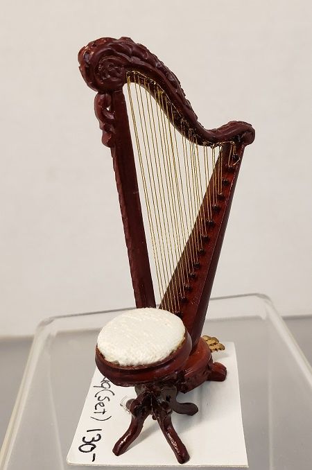 1/24th Mahogany Harp and Stool S1488MH