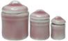 3 Pc Rose Canister Set with Lids BDb324