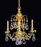 3-Arm Brass/Crystal Chandelier HW2817