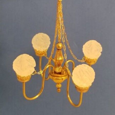 4 arm Brass Chandelier- ch-B