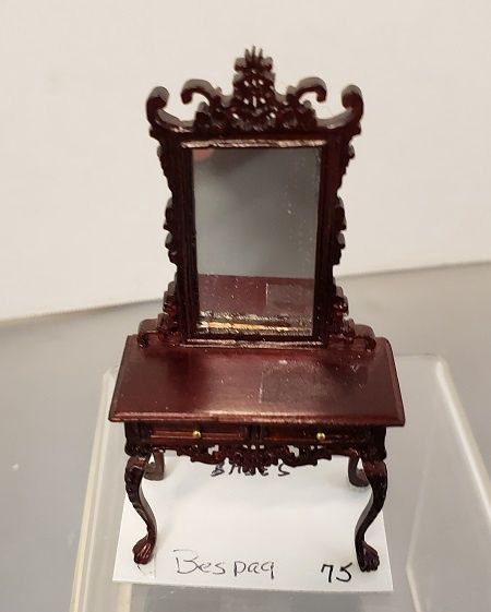 1/24th Mahogany Dressing Table with Mirror S3548