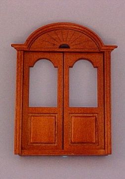 1/24th Newport Exterior Double Door-Walnut S800WND