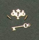 1103 Chippendale Key Plate w/Key &amp; Nail, 6/Pkg. hw1103